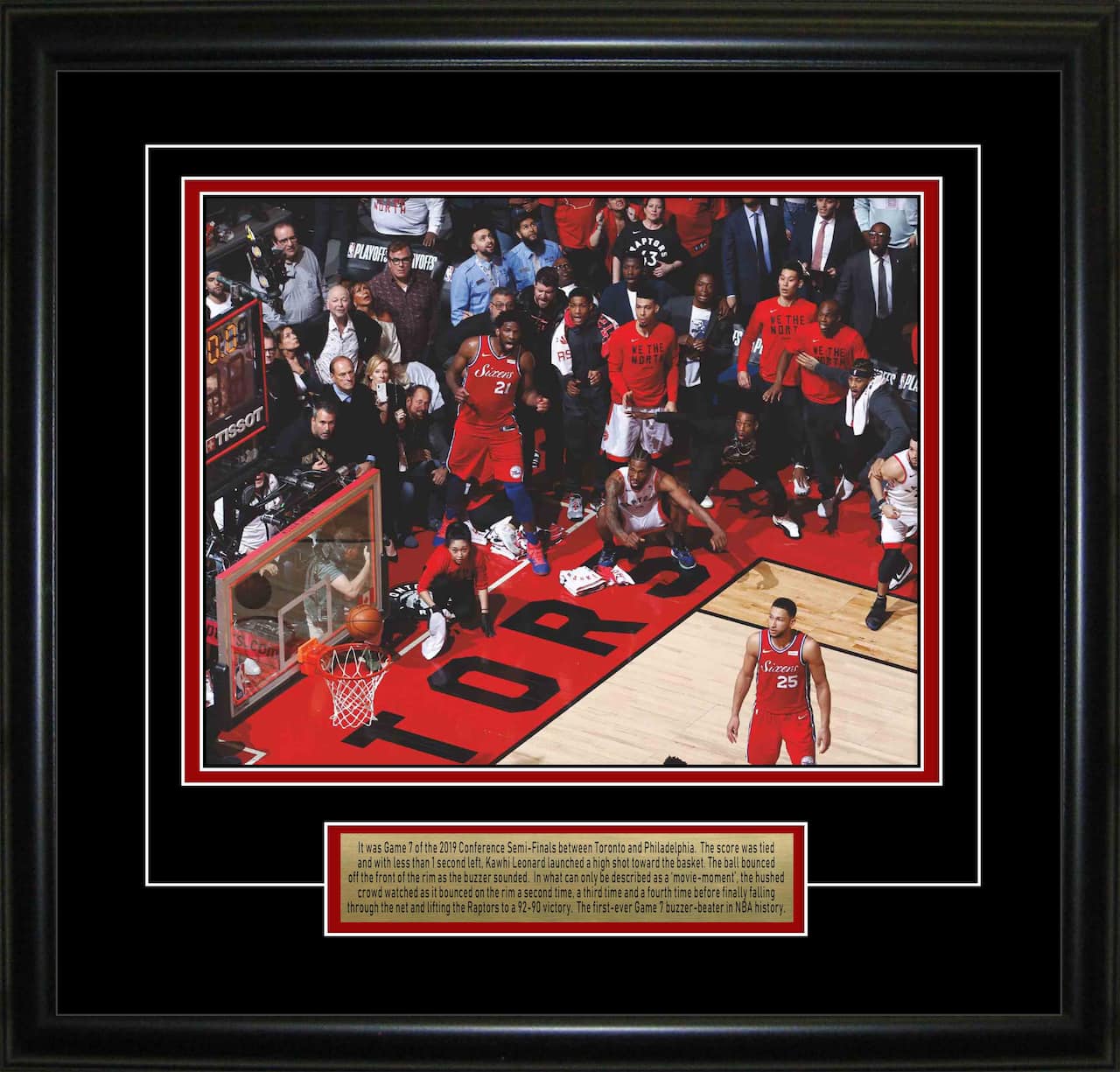 Kawhi Leonard Toronto Raptors Framed 8" x 10" Game 7 "The Shot" Crouched Photo 17" x 15"